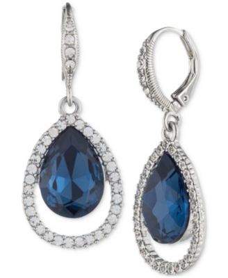 Givenchy - Silver-Tone Pav&eacute; & Color Crystal Drop Earrings