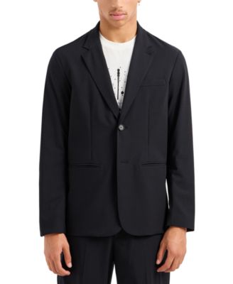 A|X Armani Exchange - Men's Solid Notch Lapel Stretch Blazer