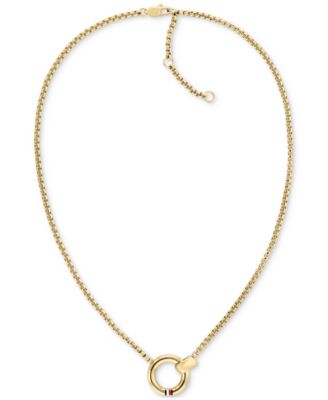 Tommy Hilfiger - Gold-Tone Circle Pendant Necklace, 16" + 2" extender
