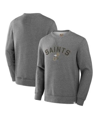 Fanatics - Men's Heather Gray New Orleans Saints Loop Terry Pullover Sweatshirt