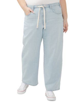Silver Jeans Co. - Plus Size Be Easy Straight-Leg Drawstring Jeans