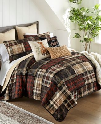 Donna Sharp - LJ Plaid 3-Pc. Cotton Heavy Weight Pieced Quilt Set, Queen