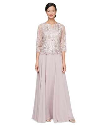 Alex Evenings - Women's 2-Pc. Embroidered Jacket & Gown Set