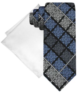 Steve Harvey - Men's Medallion Tie & Solid Pocket Square Set