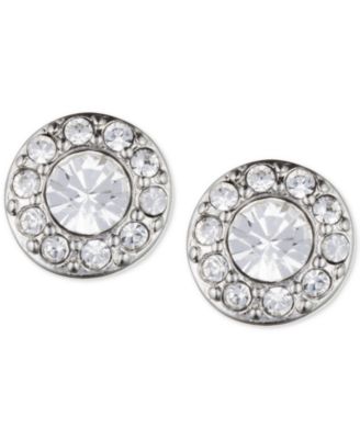 Givenchy - Silver-Tone Small Crystal Pav&eacute; Stud Earrings