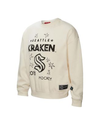 Mitchell & Ness - Women's Cream Seattle Kraken Logo 3.0 Pullover Sweatshirt