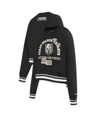 Pro Standard - Women's  Black Vegas Golden Knights Area Code Cropped Pullover Sweatshirt