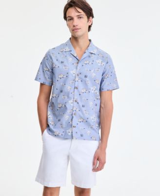 Nautica - Men's Classic-Fit Printed Button-Down Camp Shirt