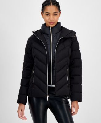 Michael Kors - Women's Hooded Bibbed Packable Puffer Coat