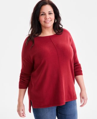 Style & Co - Plus Size Knit Seam-Front Tunic Top