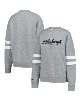 Mitchell & Ness - Women's Heather Gray Pittsburgh Pirates Lightweight Logo Pullover Sweatshirt