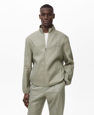 MANGO - Men's Zipper Linen Jacket