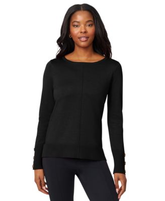 Melissa Paige - Women's Button-Cuff Lightweight Tunic Sweater