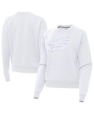 Antigua - Women's White Philadelphia Eagles Victory Pullover Sweatshirt