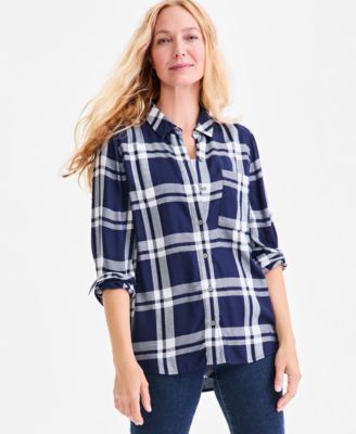 Style & Co - Women's Rustic Plaid Perfect Long-Sleeve Shirt