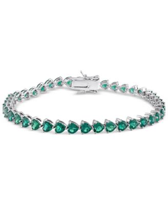 Macy's - Lab Created Emerald Flex Bracelet (9-3/8 ct. t.w.) in Sterling Silver