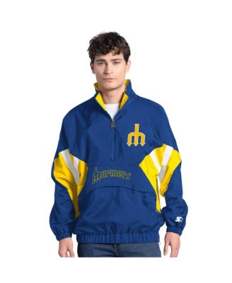 Starter - Men's Royal Seattle Mariners Cooperstown Chief Half-Zip Pullover Sweatshirt