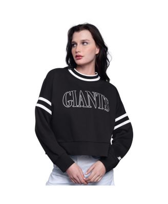 Starter - Women's Black San Francisco Giants Power Play Cropped Pullover Sweatshirt