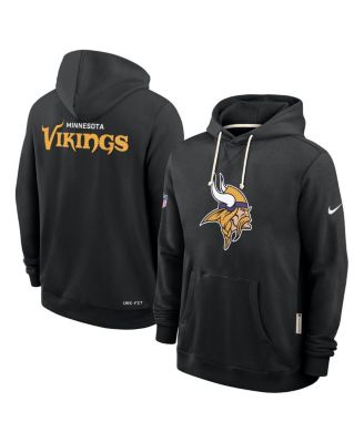 Nike - Men's Black Minnesota Vikings Sideline Initial Home Performance Pullover Hoodie