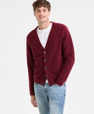 Sun + Stone - Men's Long-Sleeve Brushed Solid Cardigan