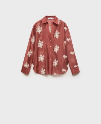 MANGO - Women's Embroidered Lyocell Shirt