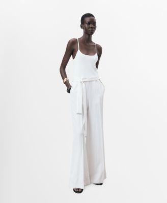 MANGO - Women's Belted Long Lyocell Jumpsuit