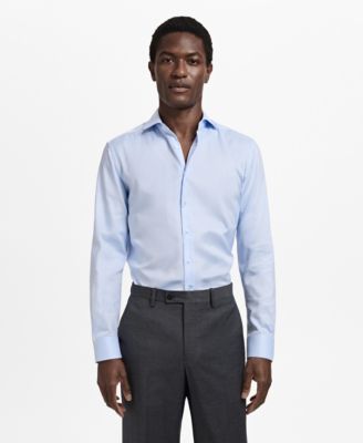 MANGO - Men's Slim Fit Structured Dress Shirt