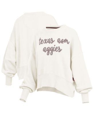Pressbox - Women's Cream Texas A&M Aggies Chelsea Oversized Pullover Sweatshirt