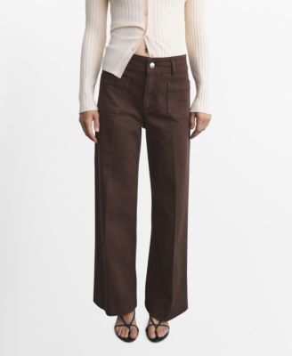 MANGO - Women's Pockets Wide Leg Jeans