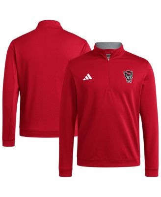 adidas - Men's Red NC State Wolfpack Elevated Tri-Blend Quarter-Zip Pullover Sweatshirt