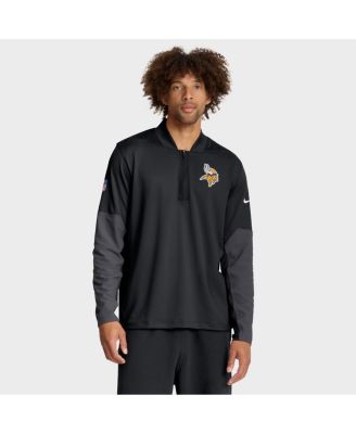 Nike - Men's Black Minnesota Vikings Sideline Dri-FIT Half-Zip Pullover Sweatshirt