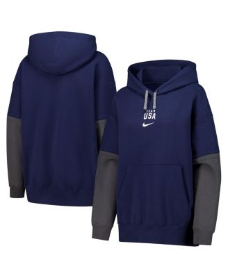 Nike - Women's Navy Color Block Essential Pullover Hoodie