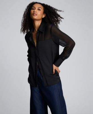 Kenneth Cole - Women's' Button-Front Collar Neck Shirt