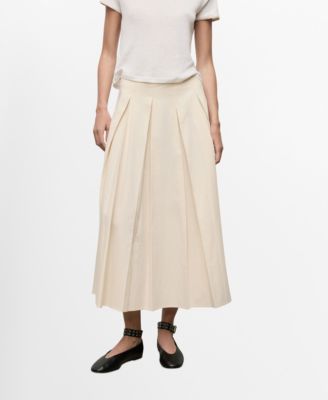 MANGO - Women's Pleated Midi-Skirt