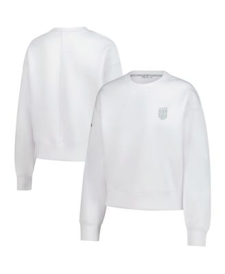 LevelWear - Women's&nbsp;White USWNT Luxe Sponge Tri-Blend Pullover Sweatshirt
