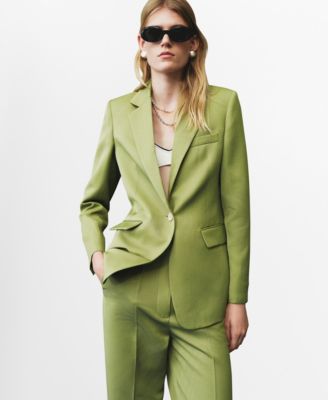 MANGO - Women's Linen-Blend Suit Blazer