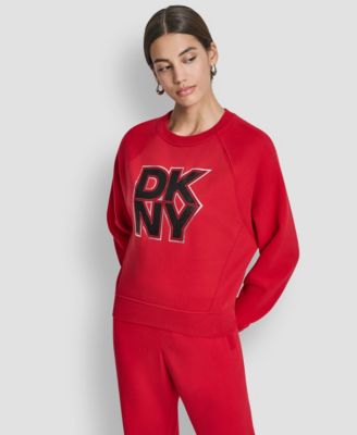 DKNY - Women's Mixed Metal Stack Glitter Crewneck Top