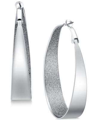 GUESS - Inner Glitter Hoop Earrings
