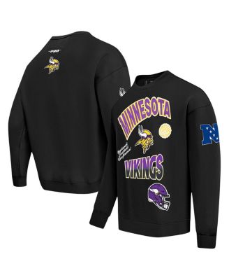 Pro Standard - Men's Black Minnesota Vikings Turn It Up Drop Shoulder Pullover Sweatshirt
