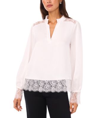 Vince Camuto - Women's Half Placket Long Sleeve Top