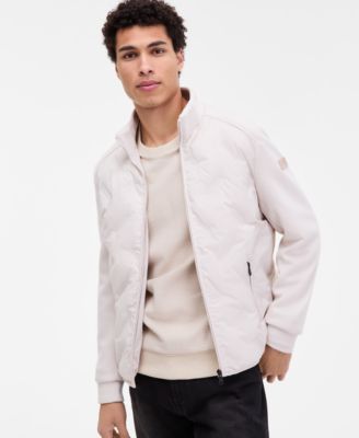 GUESS - Men's Stretch Zip-Front Quilted Jacket