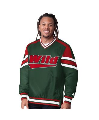 Starter - Men's Green Minnesota Wild Reliever V-Neck Pullover Jacket