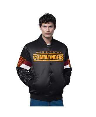 Starter - Men's Black Washington Commanders Triple Option Full-Snap Varsity Jacket