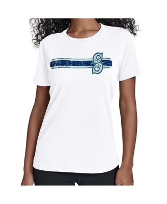 Starter - Women's White Seattle Mariners Team Stripe T-Shirt
