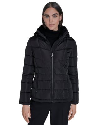 Calvin Klein - Women's Stand Collar Lined Puffer Coat