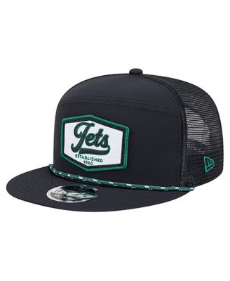 New Era - Men's Black New York Jets Ripstop Patch 9FIFTY Split Panel Snapback Hat