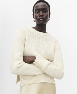 MANGO - Women's Tie Slits Knitted Sweater