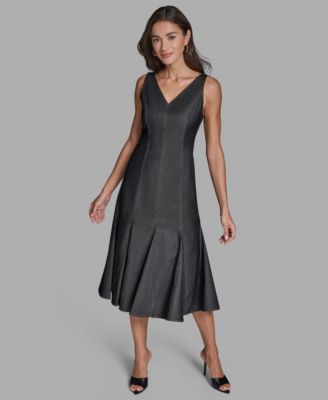 BCBG - Women's Denim Midi Shift Dress