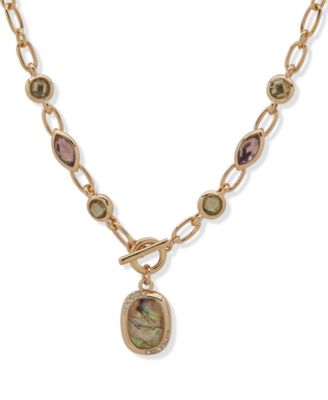 Anne Klein - Multi-Stone Pendant Toggle Necklace