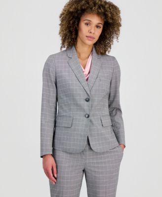 Kasper - Women's Plaid Two-Button Blazer